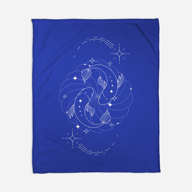 Pisces Doodle-None-Fleece-Blanket-MaxoArt