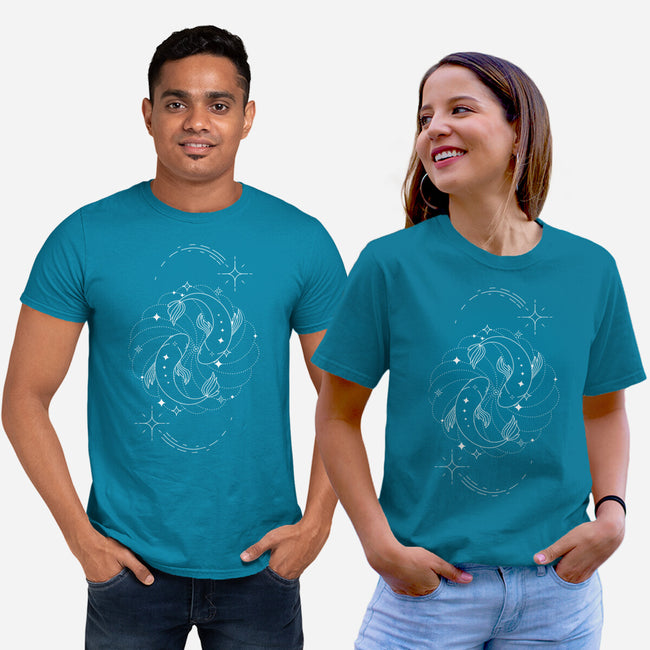 Pisces Doodle-Unisex-Basic-Tee-MaxoArt