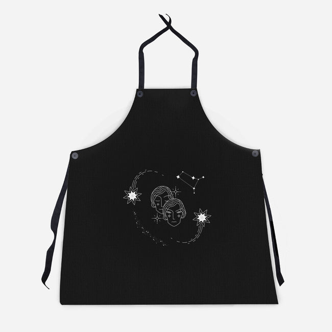 Gemini Doodle-Unisex-Kitchen-Apron-MaxoArt