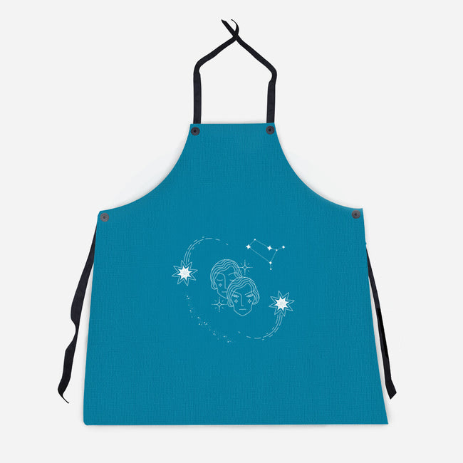 Gemini Doodle-Unisex-Kitchen-Apron-MaxoArt