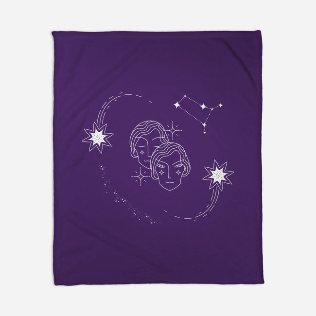 Gemini Doodle-None-Fleece-Blanket-MaxoArt