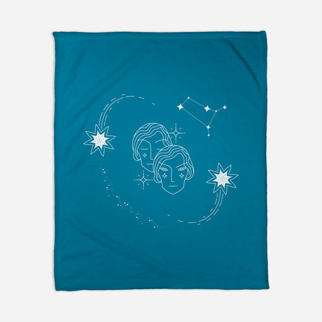 Gemini Doodle-None-Fleece-Blanket-MaxoArt