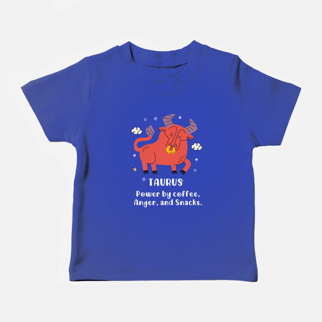 Powered By Coffee Anger And Snacks-Baby-Basic-Tee-MaxoArt
