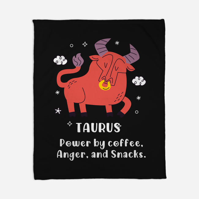 Powered By Coffee Anger And Snacks-None-Fleece-Blanket-MaxoArt