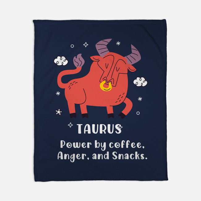 Powered By Coffee Anger And Snacks-None-Fleece-Blanket-MaxoArt