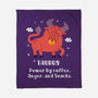 Powered By Coffee Anger And Snacks-None-Fleece-Blanket-MaxoArt