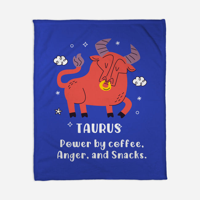 Powered By Coffee Anger And Snacks-None-Fleece-Blanket-MaxoArt