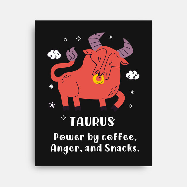 Powered By Coffee Anger And Snacks-None-Stretched-Canvas-MaxoArt