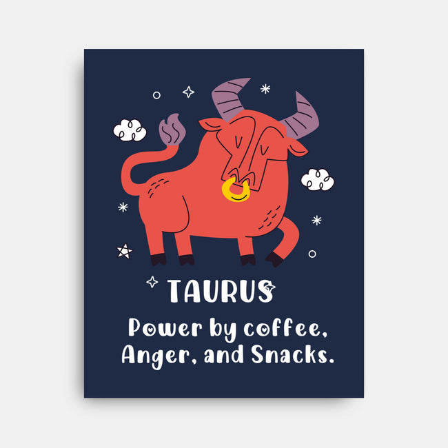 Powered By Coffee Anger And Snacks-None-Stretched-Canvas-MaxoArt