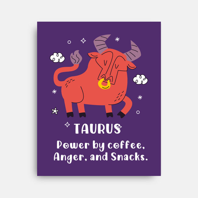 Powered By Coffee Anger And Snacks-None-Stretched-Canvas-MaxoArt