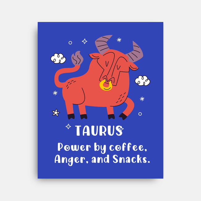 Powered By Coffee Anger And Snacks-None-Stretched-Canvas-MaxoArt