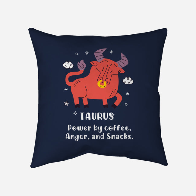 Powered By Coffee Anger And Snacks-None-Removable Cover w Insert-Throw Pillow-MaxoArt