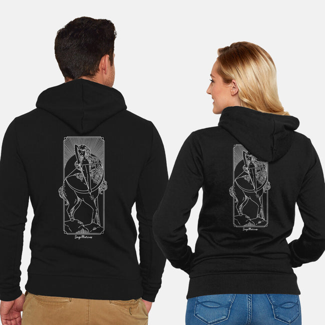 Adventurous Sagittarius-Unisex-Zip-Up-Sweatshirt-MaxoArt