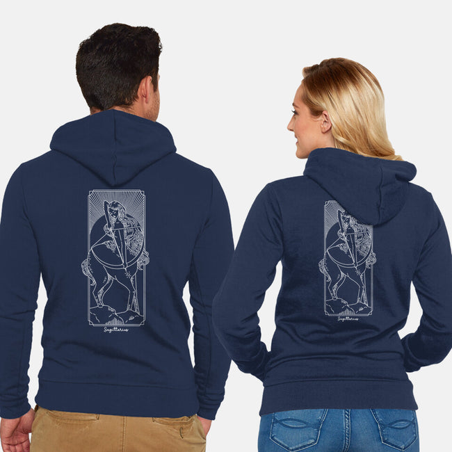 Adventurous Sagittarius-Unisex-Zip-Up-Sweatshirt-MaxoArt