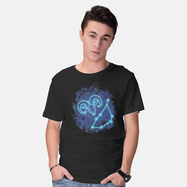 Capricorn Neon Constellation-Mens-Basic-Tee-nickzzarto