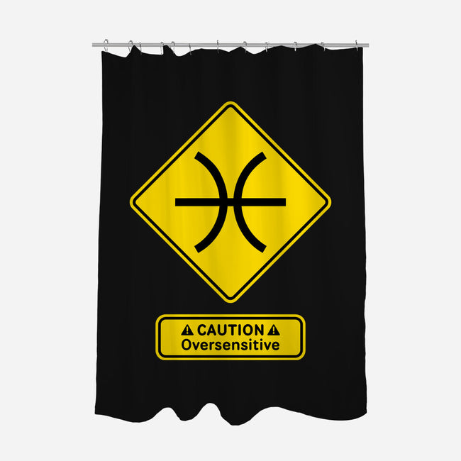 Caution Oversensitive-None-Polyester-Shower Curtain-imisko