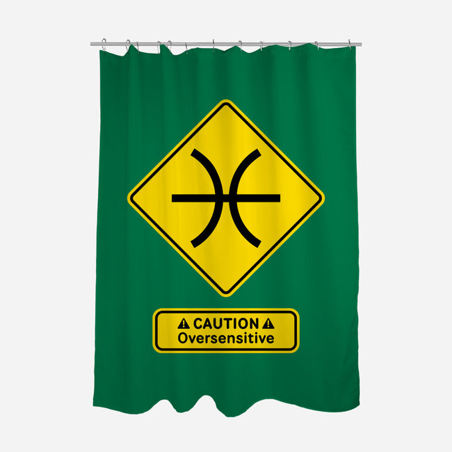 Caution Oversensitive-None-Polyester-Shower Curtain-imisko
