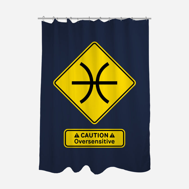 Caution Oversensitive-None-Polyester-Shower Curtain-imisko