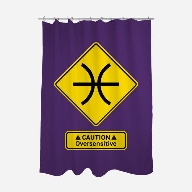 Caution Oversensitive-None-Polyester-Shower Curtain-imisko