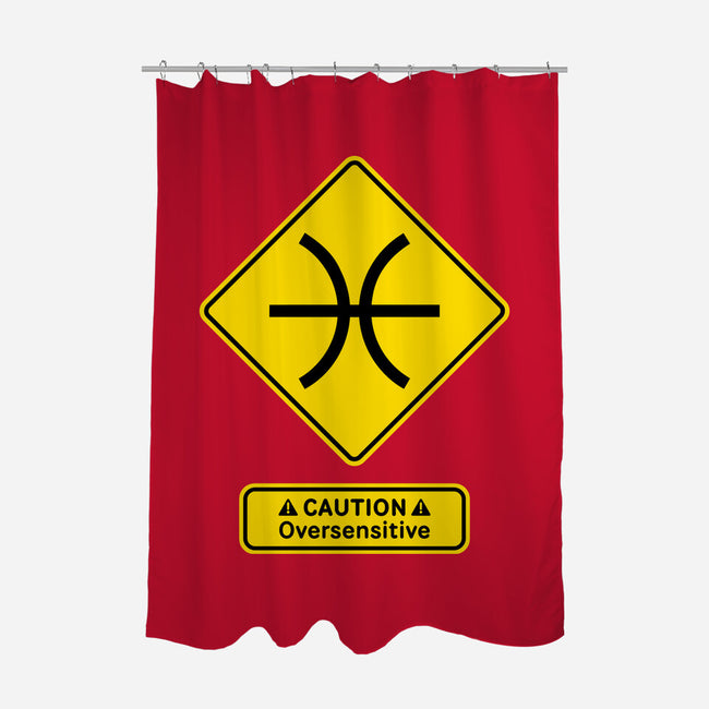 Caution Oversensitive-None-Polyester-Shower Curtain-imisko