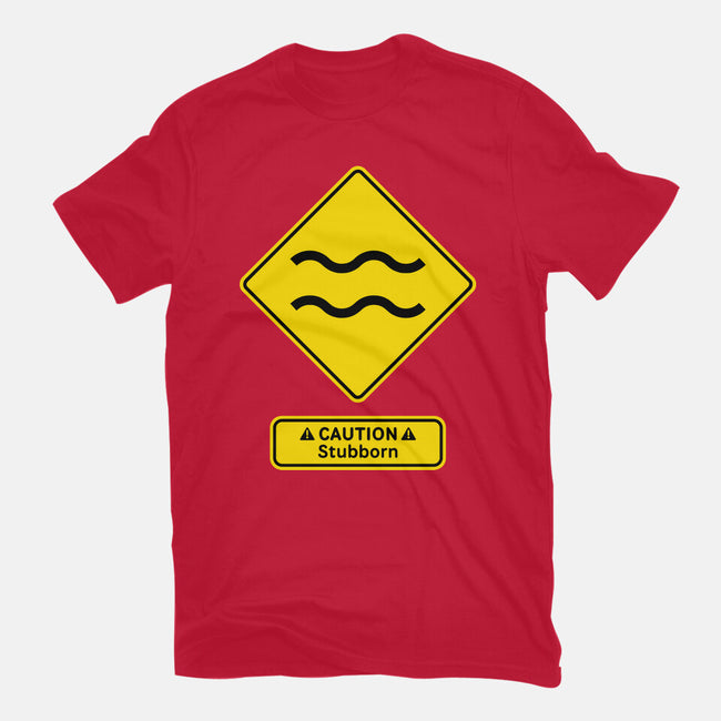 Caution Stubborn-Mens-Basic-Tee-imisko