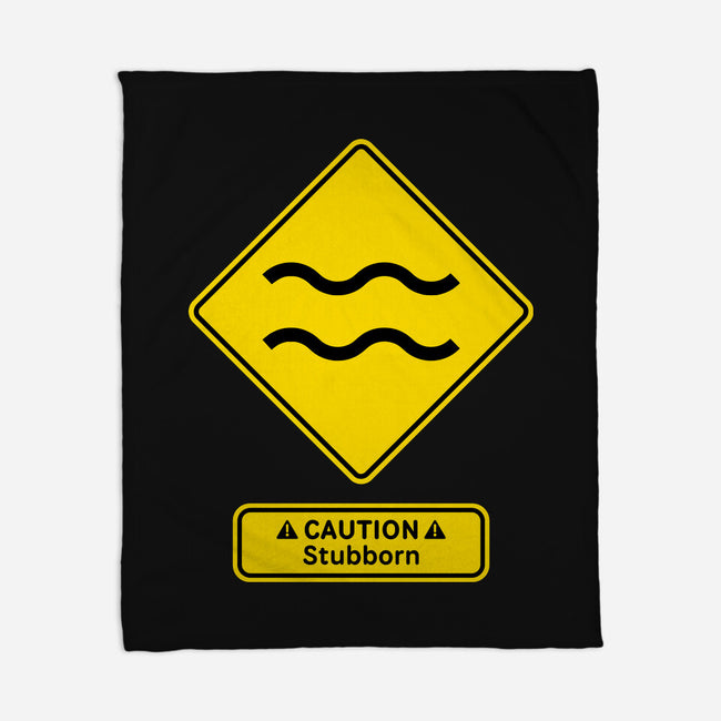 Caution Stubborn-None-Fleece-Blanket-imisko