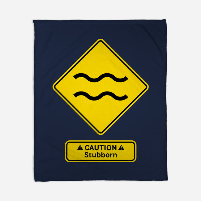 Caution Stubborn-None-Fleece-Blanket-imisko