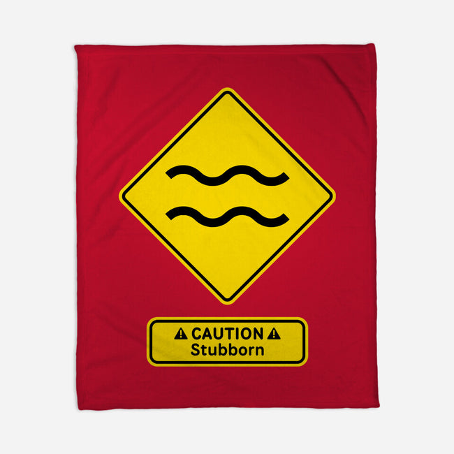 Caution Stubborn-None-Fleece-Blanket-imisko