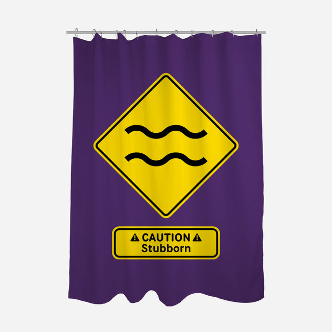 Caution Stubborn-None-Polyester-Shower Curtain-imisko