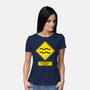 Caution Stubborn-Womens-Basic-Tee-imisko