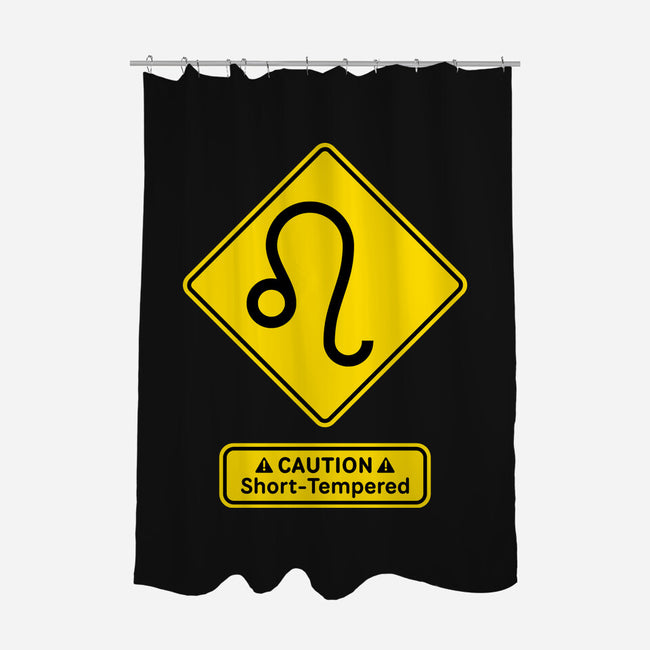 Caution Short-Tempered-None-Polyester-Shower Curtain-imisko