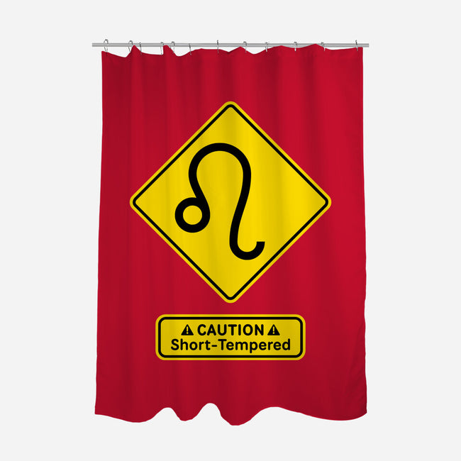Caution Short-Tempered-None-Polyester-Shower Curtain-imisko