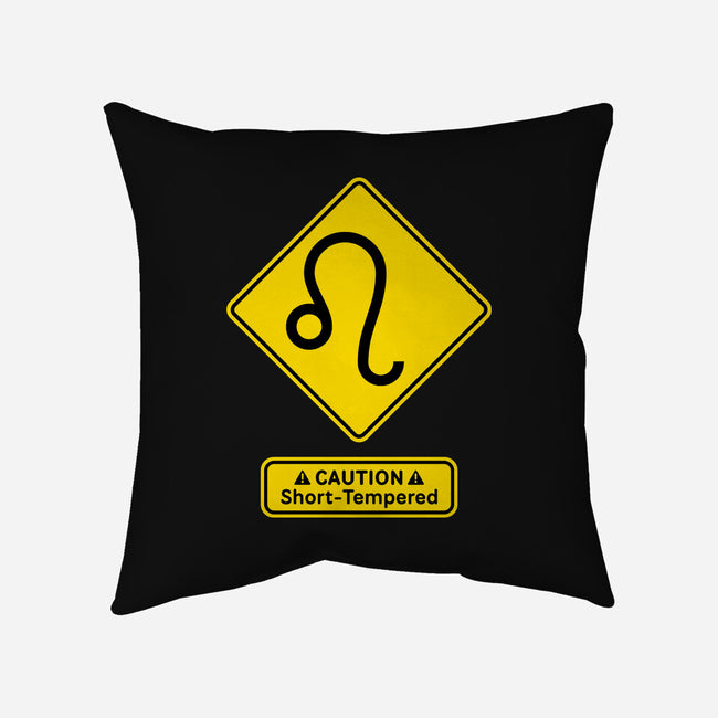 Caution Short-Tempered-None-Removable Cover w Insert-Throw Pillow-imisko