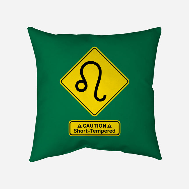Caution Short-Tempered-None-Removable Cover w Insert-Throw Pillow-imisko