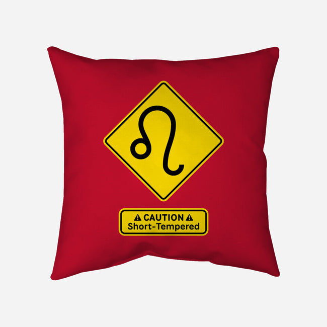Caution Short-Tempered-None-Removable Cover w Insert-Throw Pillow-imisko
