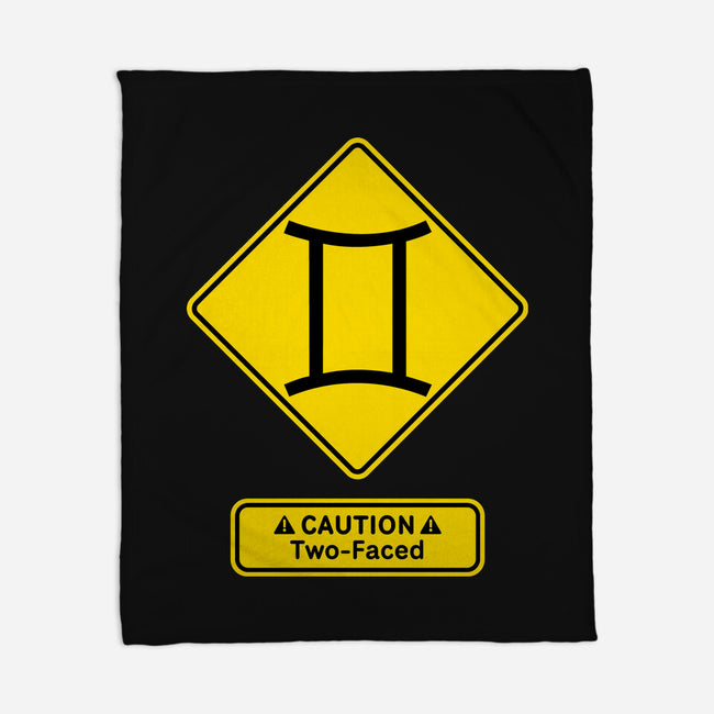 Caution Two-Faced-None-Fleece-Blanket-imisko