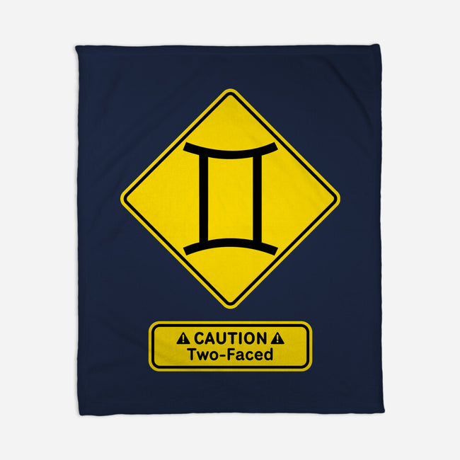 Caution Two-Faced-None-Fleece-Blanket-imisko