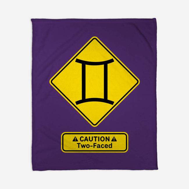 Caution Two-Faced-None-Fleece-Blanket-imisko