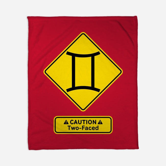 Caution Two-Faced-None-Fleece-Blanket-imisko