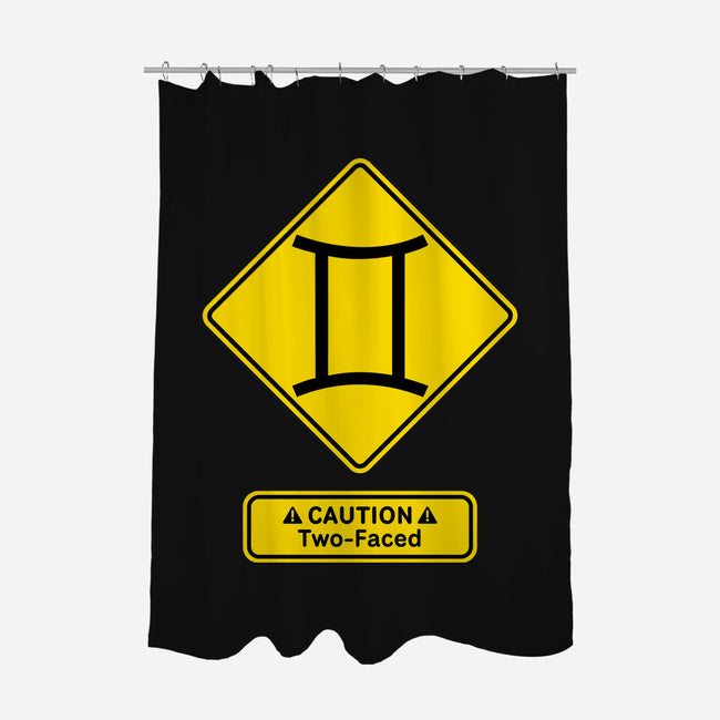 Caution Two-Faced-None-Polyester-Shower Curtain-imisko