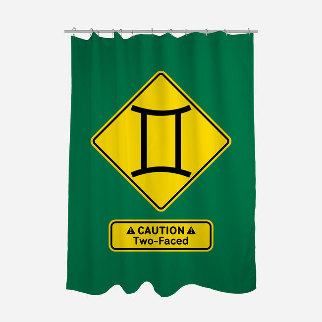 Caution Two-Faced-None-Polyester-Shower Curtain-imisko