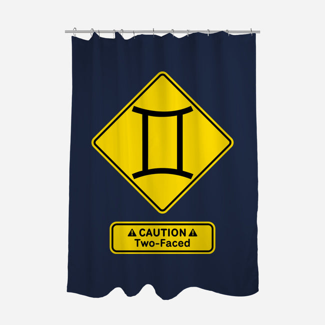 Caution Two-Faced-None-Polyester-Shower Curtain-imisko