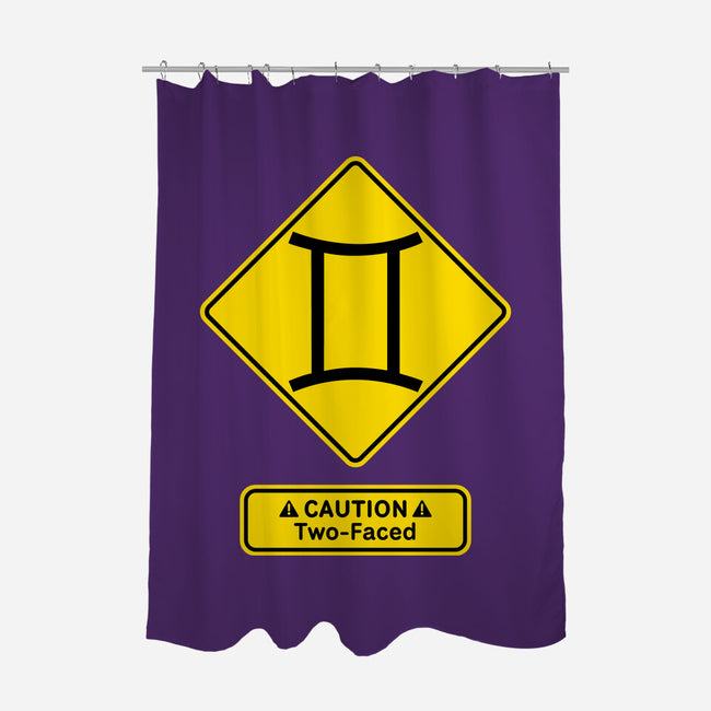 Caution Two-Faced-None-Polyester-Shower Curtain-imisko