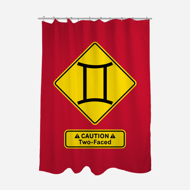 Caution Two-Faced-None-Polyester-Shower Curtain-imisko