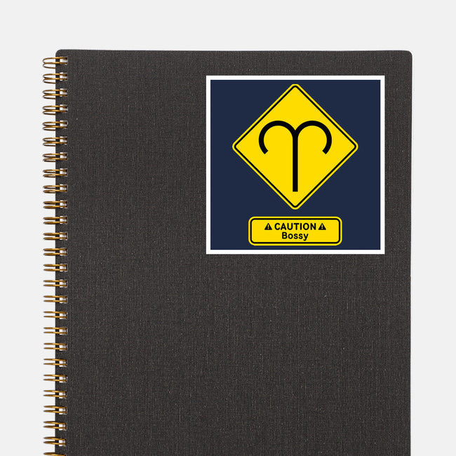 Caution Bossy-None-Glossy-Sticker-imisko