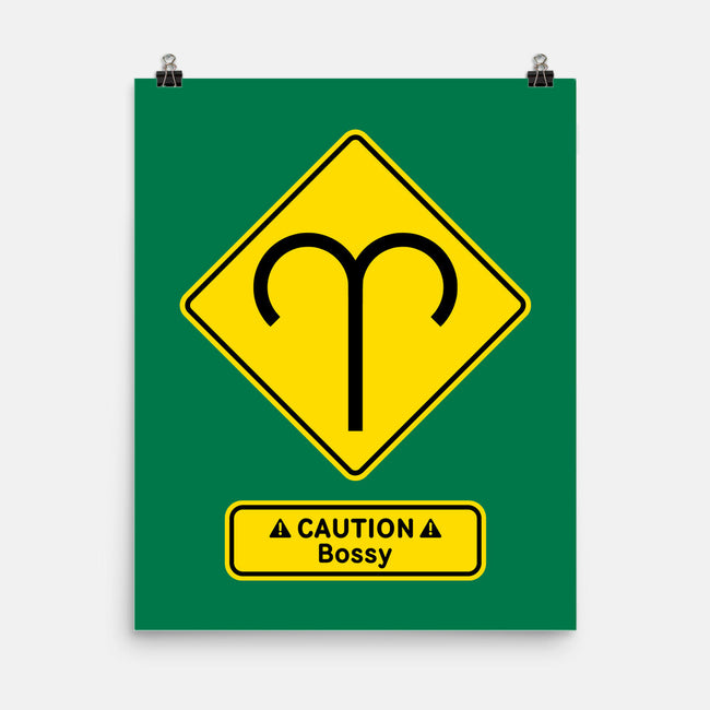 Caution Bossy-None-Matte-Poster-imisko
