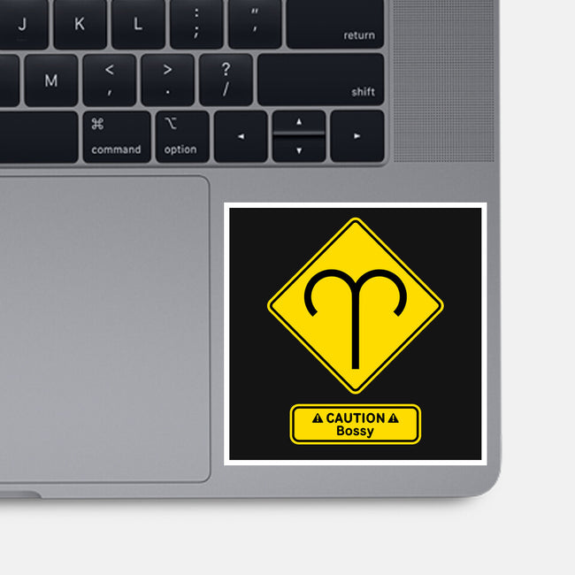 Caution Bossy-None-Glossy-Sticker-imisko