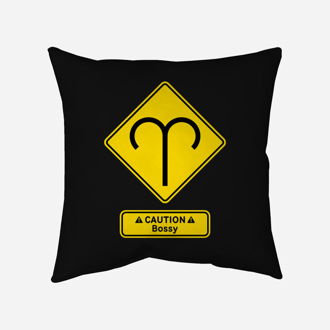 Caution Bossy-None-Removable Cover w Insert-Throw Pillow-imisko