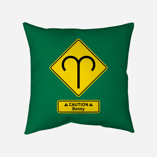 Caution Bossy-None-Removable Cover w Insert-Throw Pillow-imisko