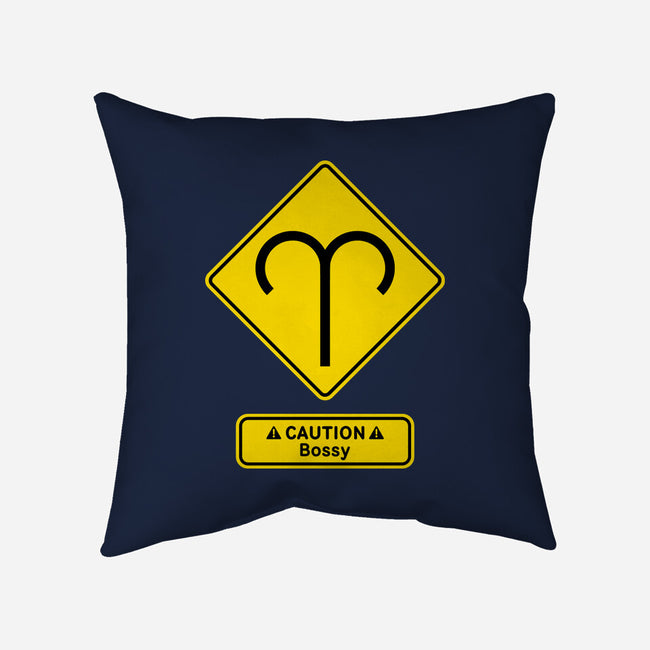 Caution Bossy-None-Removable Cover w Insert-Throw Pillow-imisko